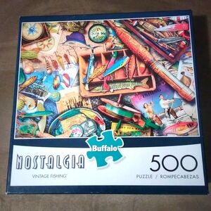Buffalo Puzzle 500 Piece Nostalgia Vintage Fishing